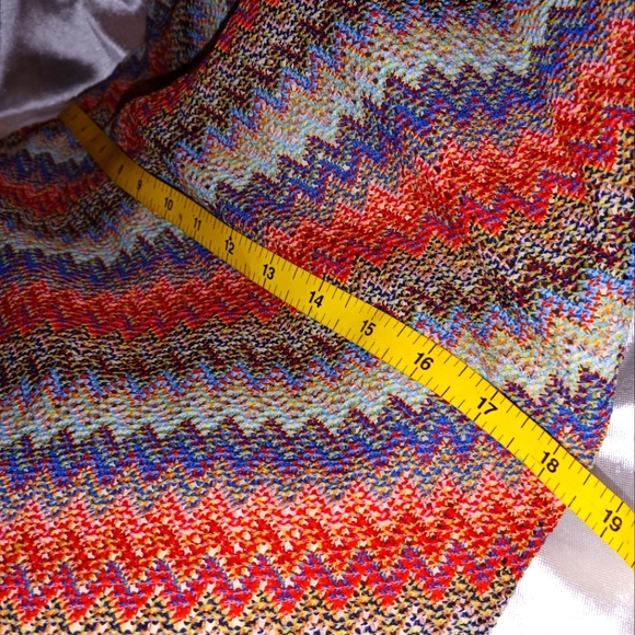 Vintage 90s Pale diagonal striped knit Y2K mini skirt XS - Picture 6 of 7